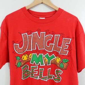 Vintage 90s Fun Tees Jingle My Bells Funny Christmas T-Shirt USA Made Size M